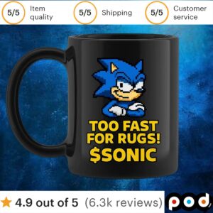 Too Fast For Rugs Sonic The Hedgehog T Shirt