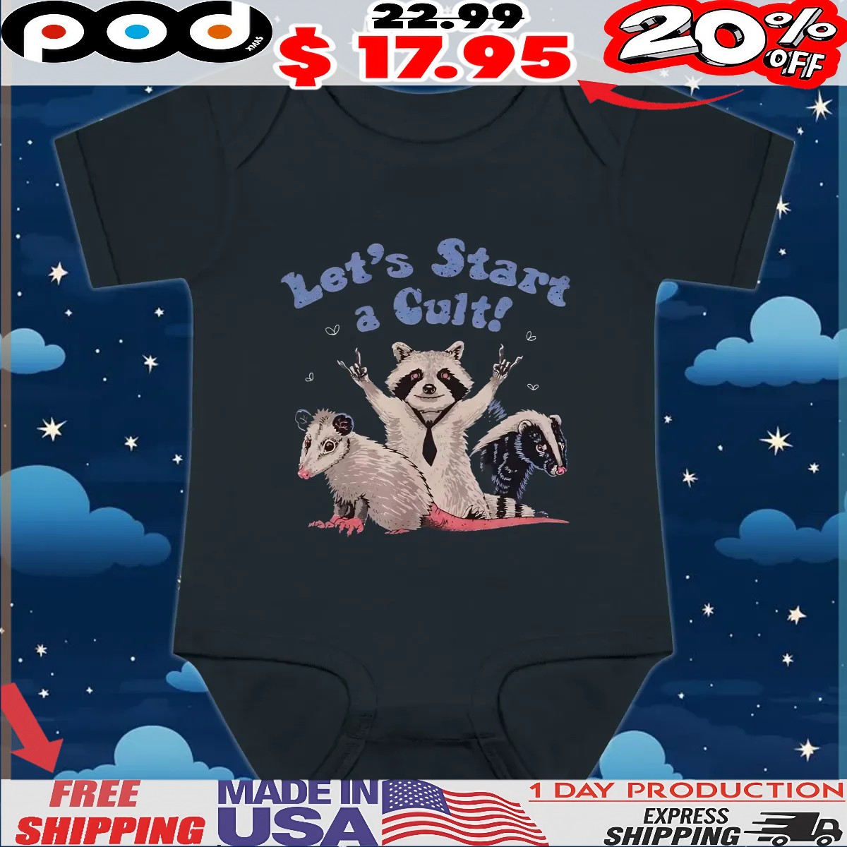 Trash Critters Let's Start a Cult T Shirt