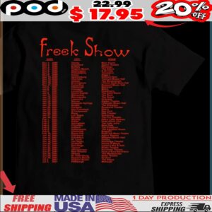 Twiztid Freek Show List Tour 2025 2 Sides T shirt