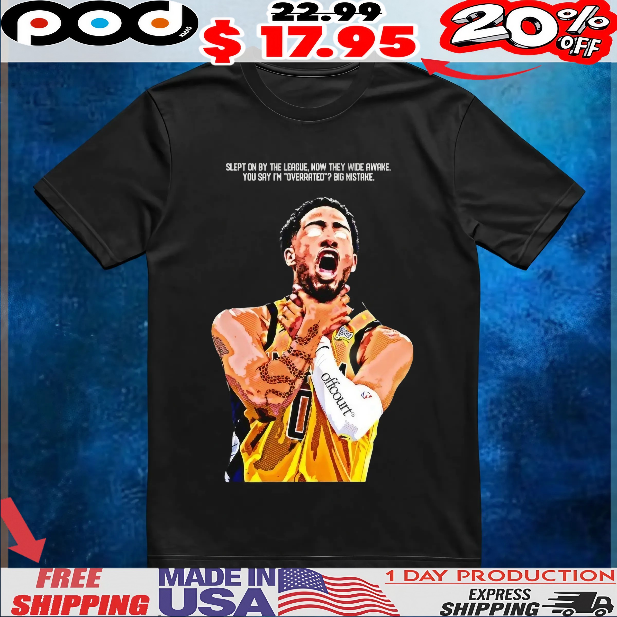 Tyrese Haliburton Choke Slept On By The League Now They Wide Awake You Say I’m Overrated Big Mistake T Shirt