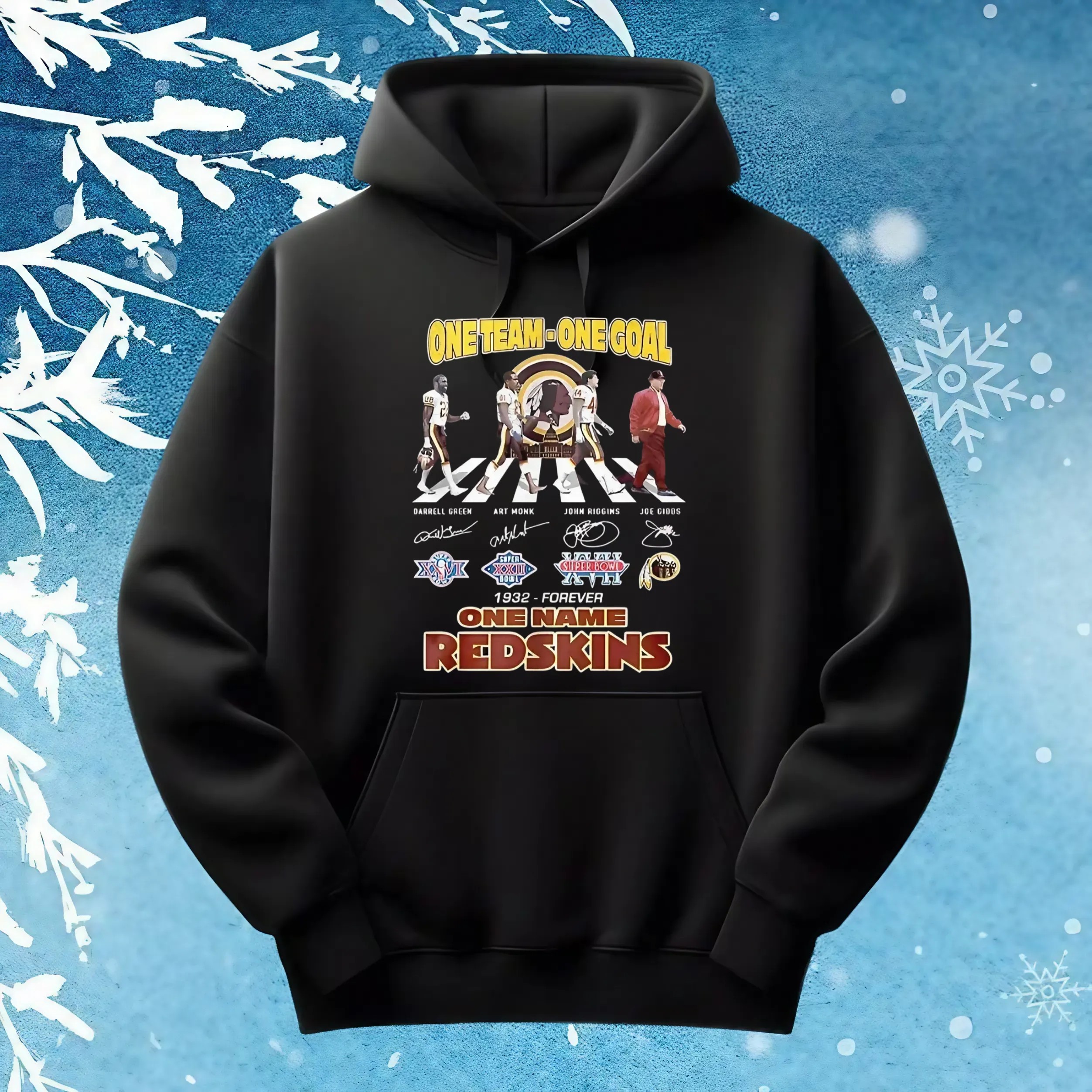 Washington Commanders 1932 forever one team one goal one name Redskins signatures t shirt