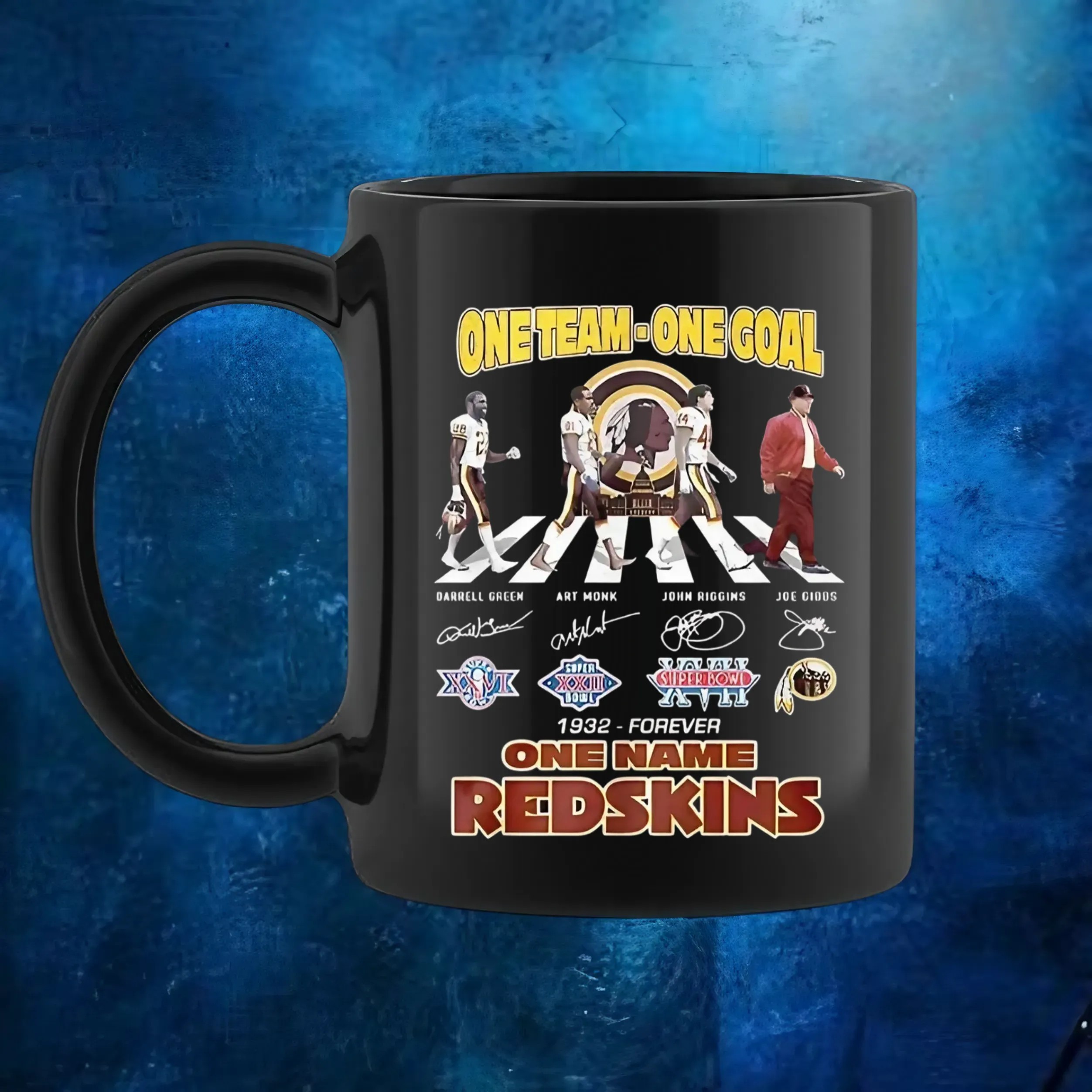 Washington Commanders 1932 forever one team one goal one name Redskins signatures t shirt