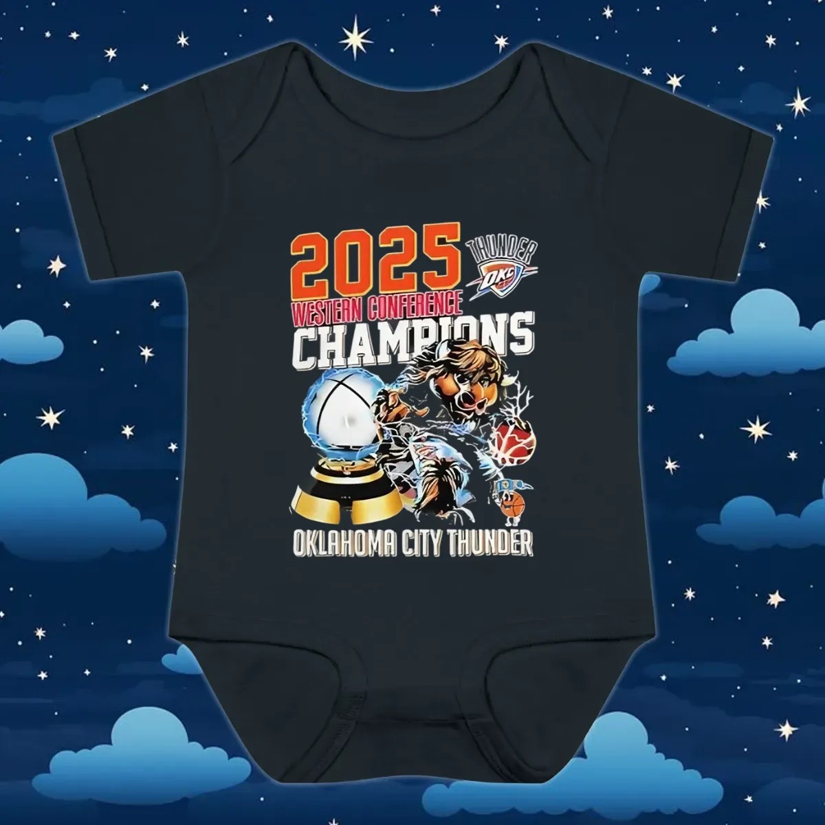 Western Conference Champions Oklahoma City Thunder NBA 2025 T Shirt Western Conference Champions Oklahoma City Thunder NBA 2025 T Shirt