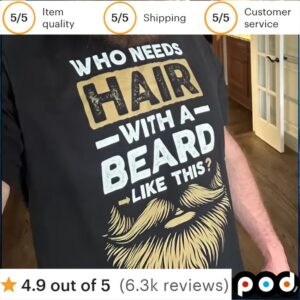 Who Needs Hair With A Beard Like This T Shirt