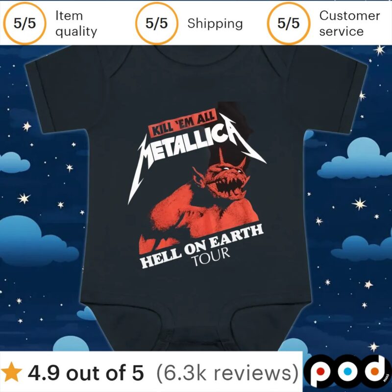 Metallica Kill 'Em All Hell On Earth Tour T Shirt