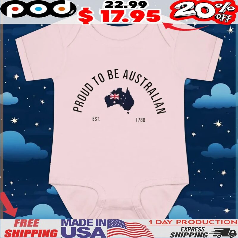 Proud To Be Australian Est 1788 Map T Shirt