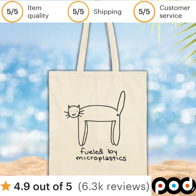 Fueled by microplastics cat t shirt