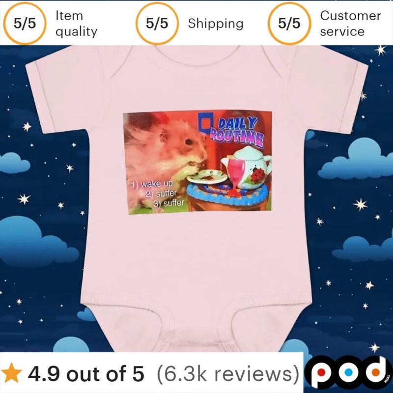 Hamster daily routine wake up suffer t shirt