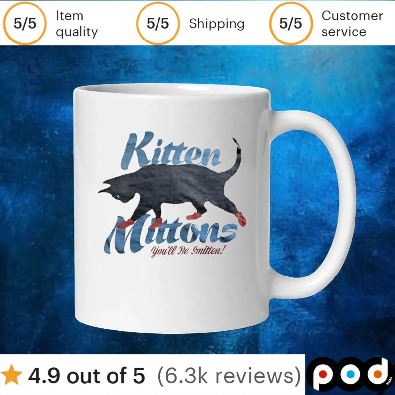 Black cat kitten mittens you’ll be smitten t shirt