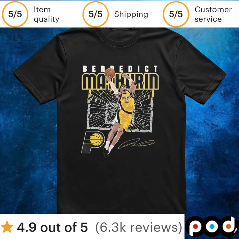 Bennedict Mathurin Indiana Pacers Shattered T Shirt