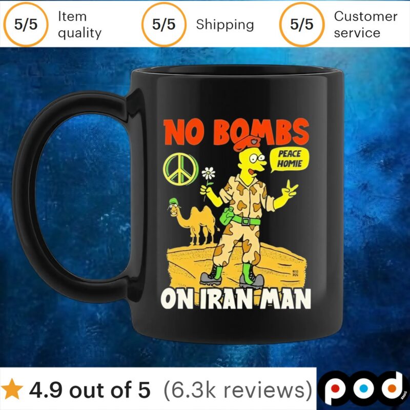 No Bombs On Iran Man Peace Homie Shirt