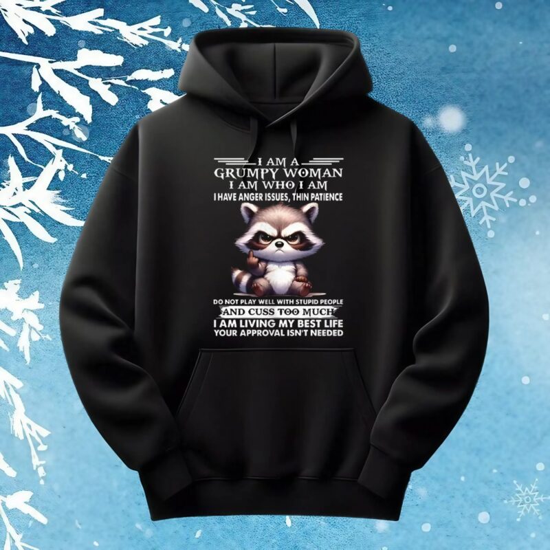 Raccoon I am a grumpy woman I am who I am t shirt