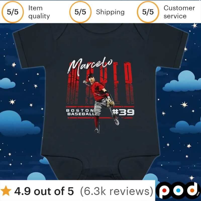 Marcelo Mayer Boston Red Sox MLB baseball throw t shirt