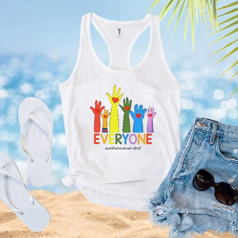 Everyone is welcome on our street LGBTQ t shirt