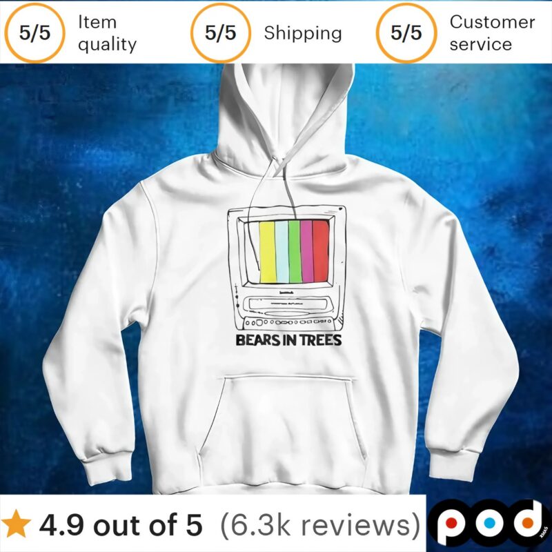 Bears in trees retro tv t shirt