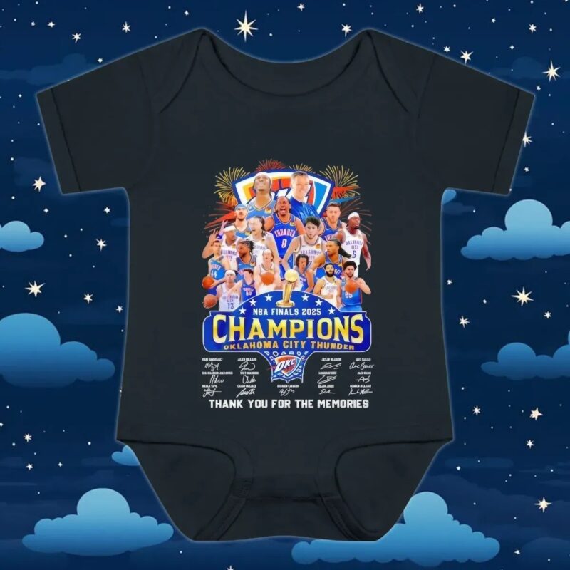 Oklahoma City Thunder NBA Finals 2025 Champion thank you for the memories signatures shirt