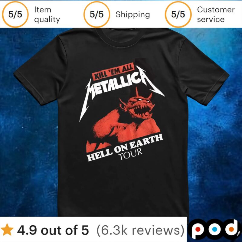 Metallica Kill 'Em All Hell On Earth Tour T Shirt