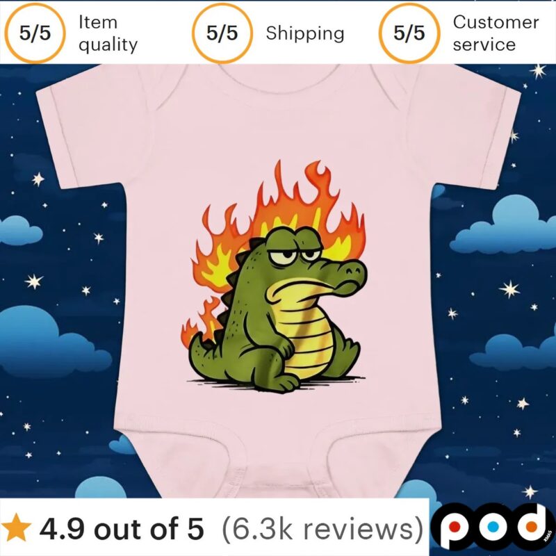 Crocodile on fire t shirt