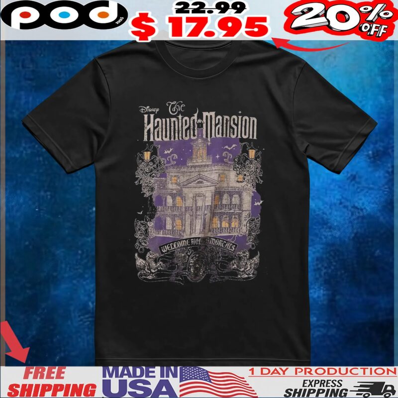 Disney The Haunted Mansion Welcome Foolish Morcals Vintage T Shirt