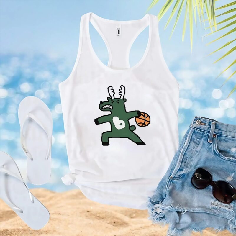 Milwaukee Bucks NBA basketball dribbling t shirt