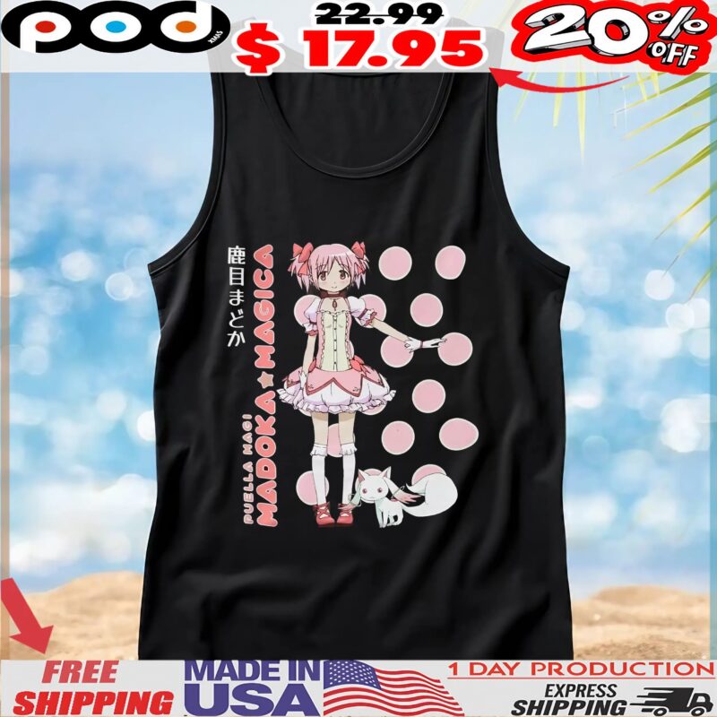 Puella Magi Madoka Magica Madoka Kaname Polka Dot Girls T Shirt