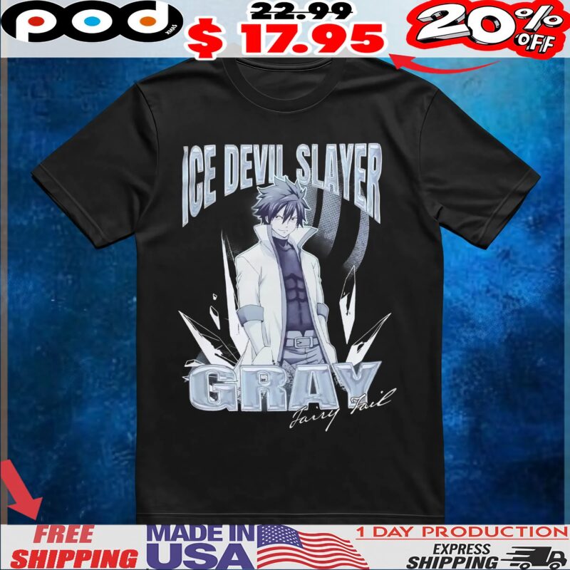 Fairy Tail Gray Fullbuster Ice Devil Slayer T Shirt