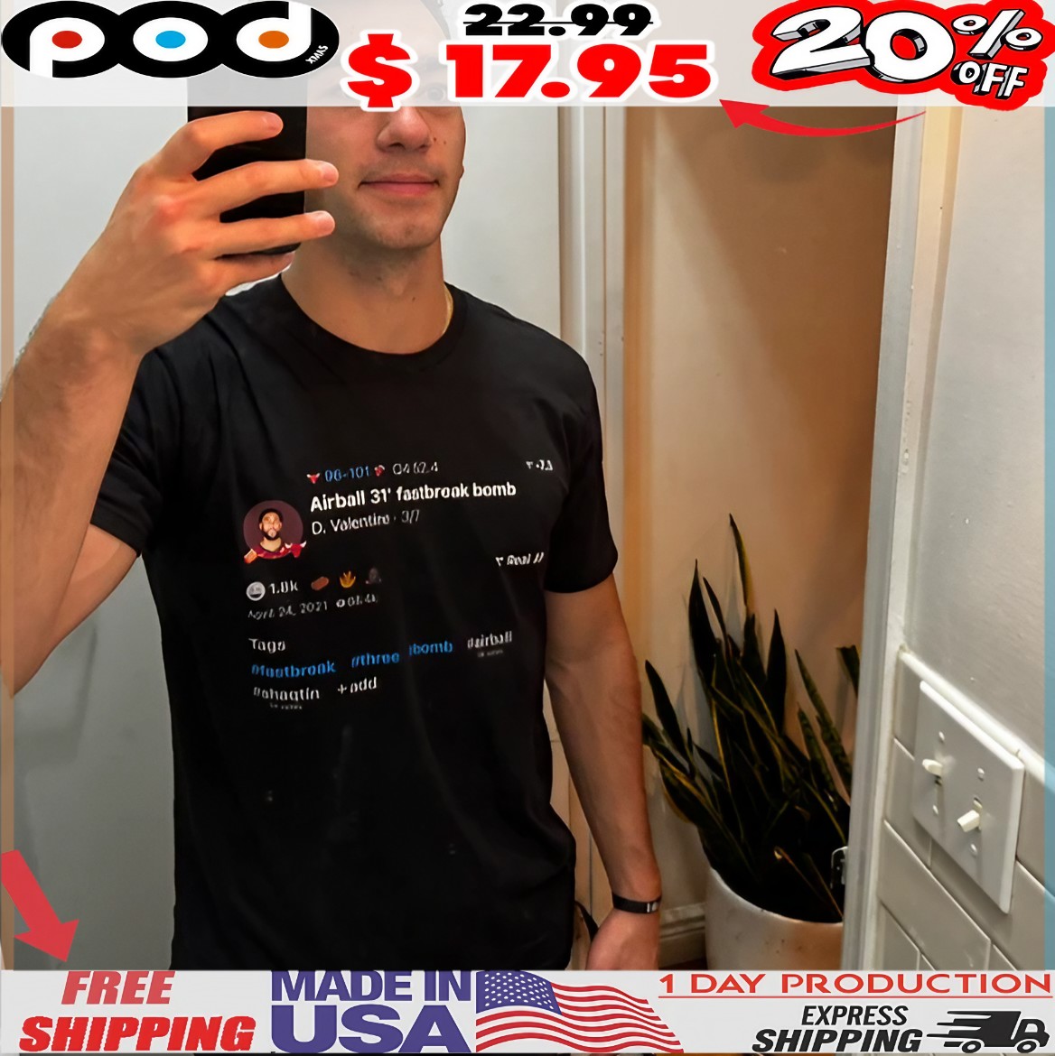 Airball 31' Fastbreak Bomb D Valentine Status T Shirt Airball 31' Fastbreak Bomb D Valentine Status T Shirt