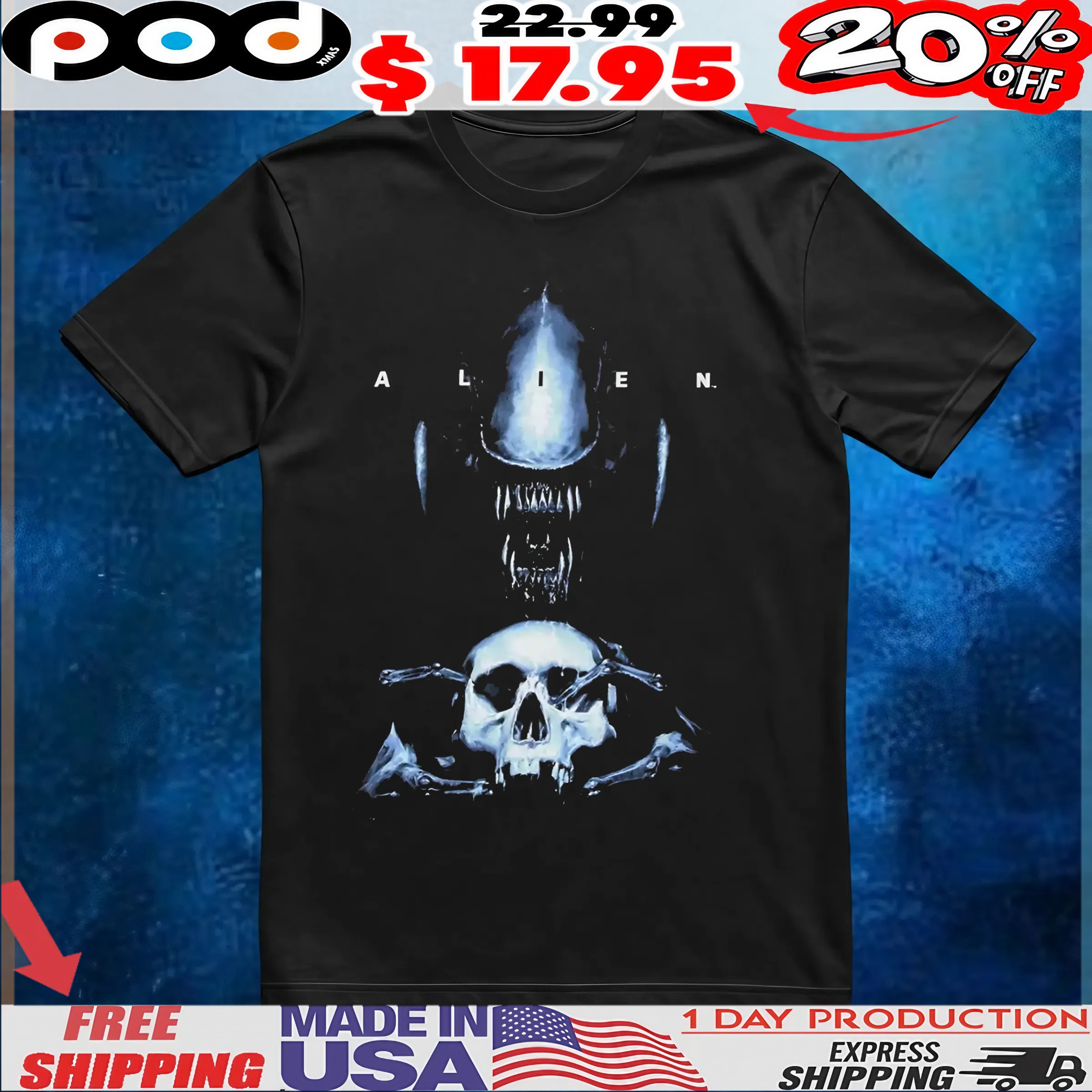 HOODHOOD ♥ Skull Alien Short Sleeve T-Shirt /追跡付 MUSINSA公式 | HOODHOOD Skull Alien Short Sleeve T-Shirt Black