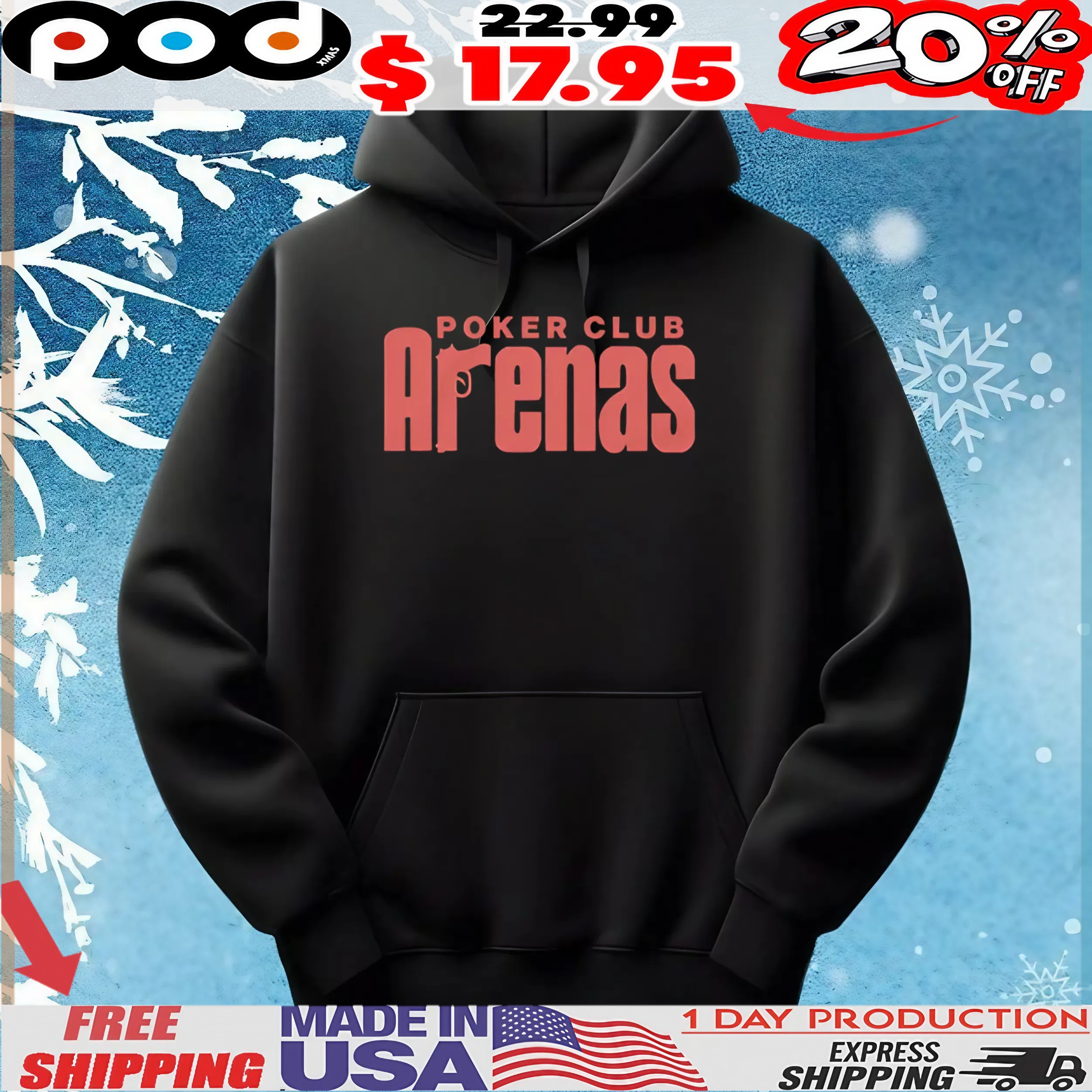 Arenas Poker Club Gun T Shirt Arenas Poker Club Gun T Shirt