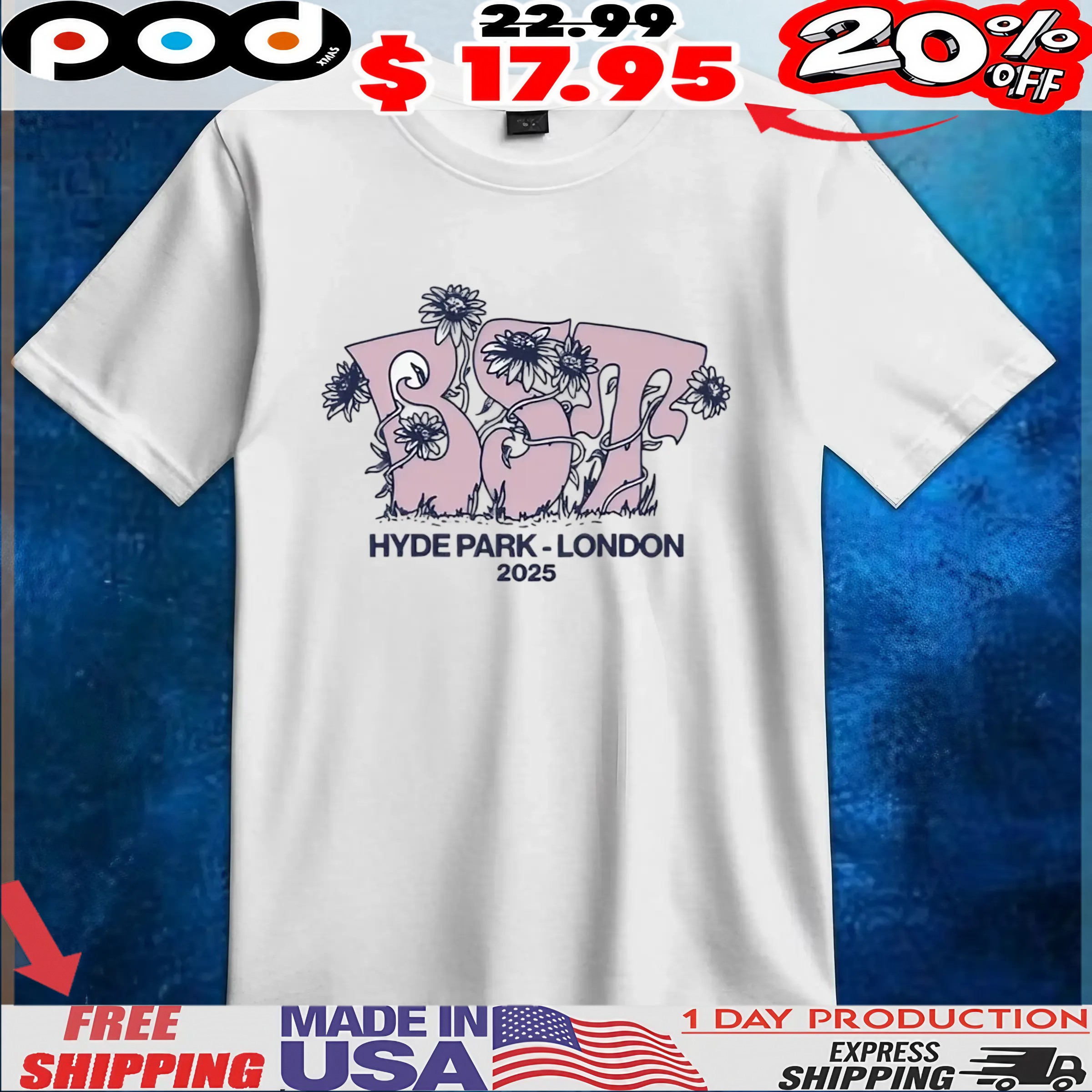 BST Hyde Park London 2025 Logo T Shirt BST Hyde Park London 2025 Logo T Shirt