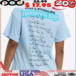 Backstreet Boys Millennium Tracklist 2 sides T Shirt