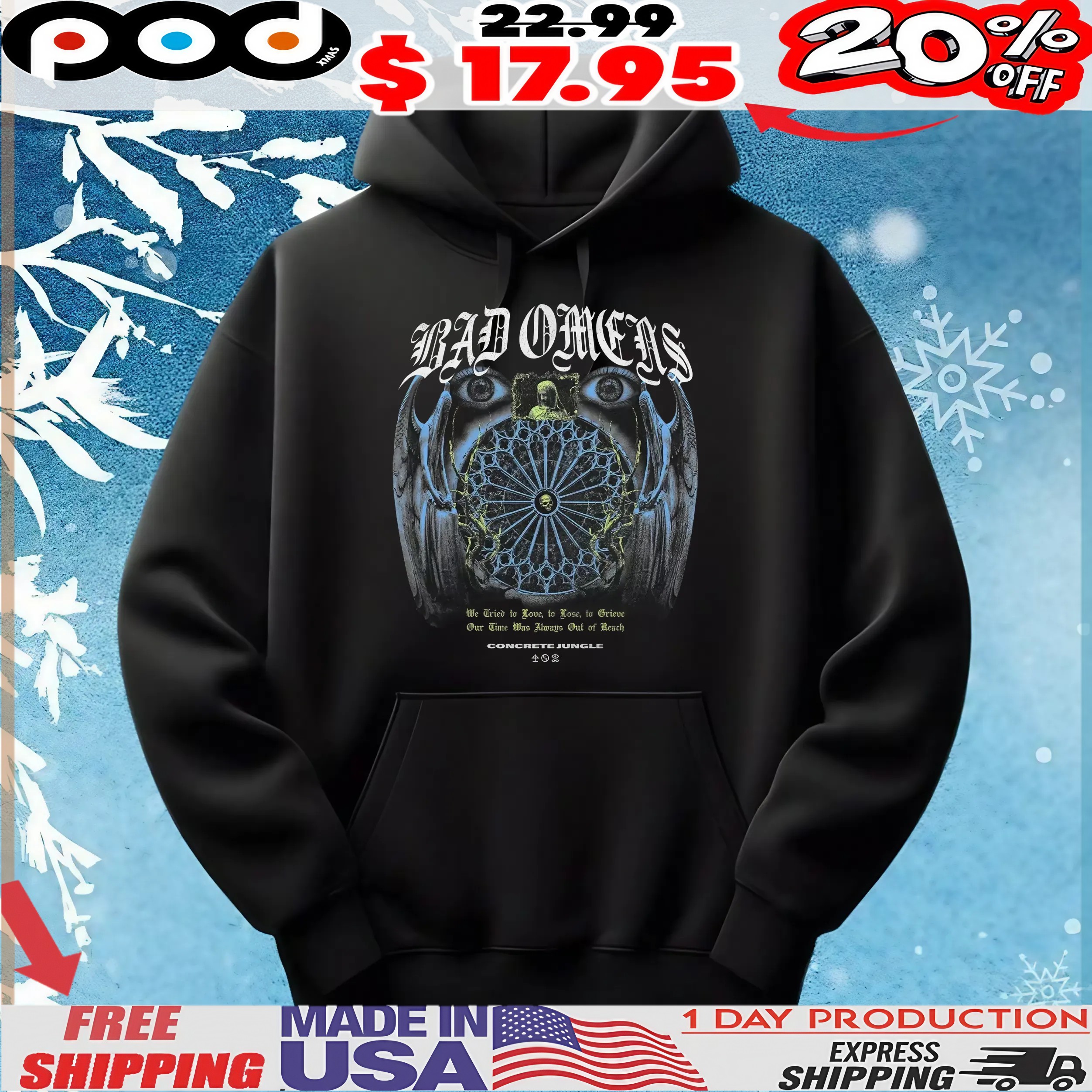 Bad Omens Concrete Jungle Lyrics We Tried To Love, To Lose, To Grieve Our Time Was Always Out Of Reach T Shirt