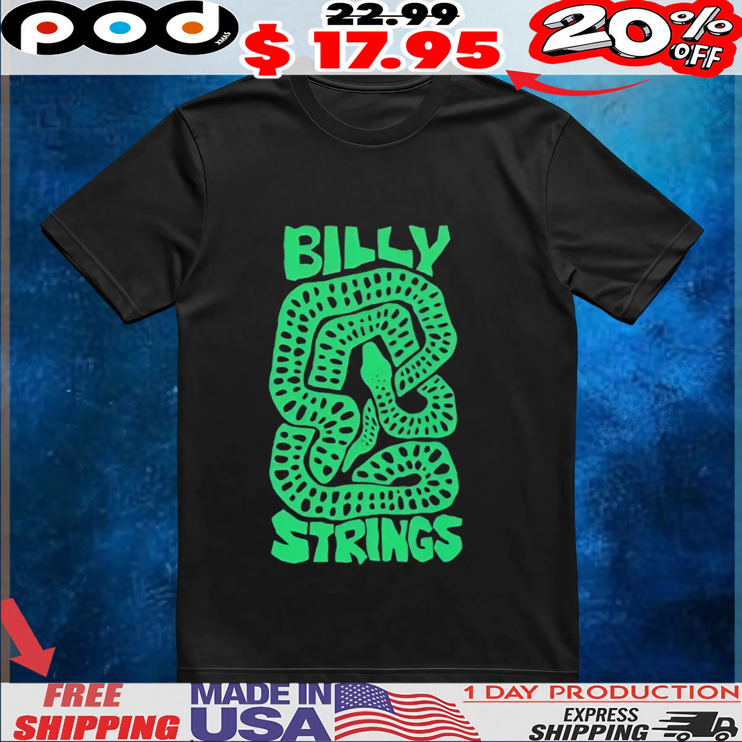Billy Strings Australia And New Zealand 2025 Tour The Snake T Shirt