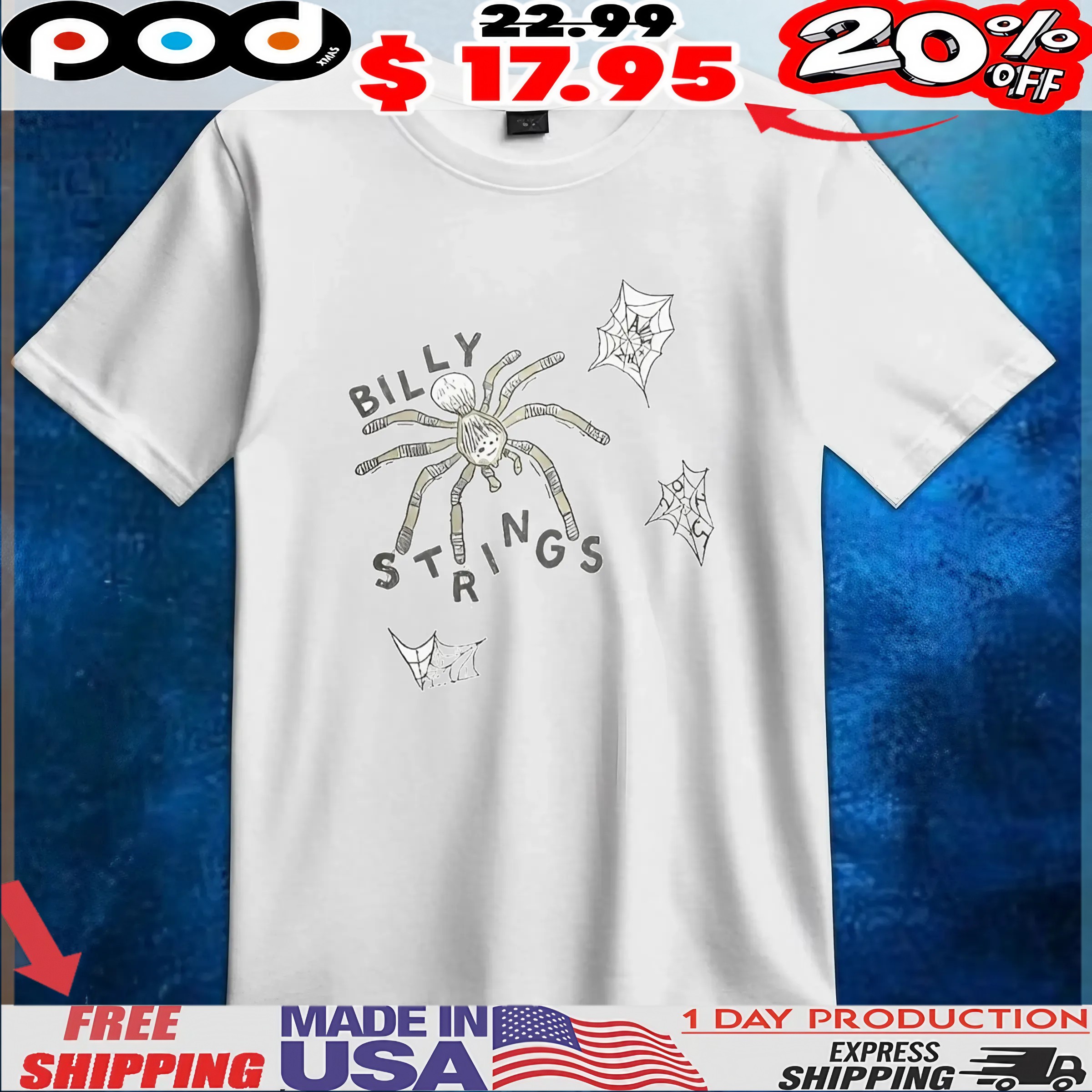 Billy Strings Australia And New Zealand 2025 Tour The Spider T Shirt