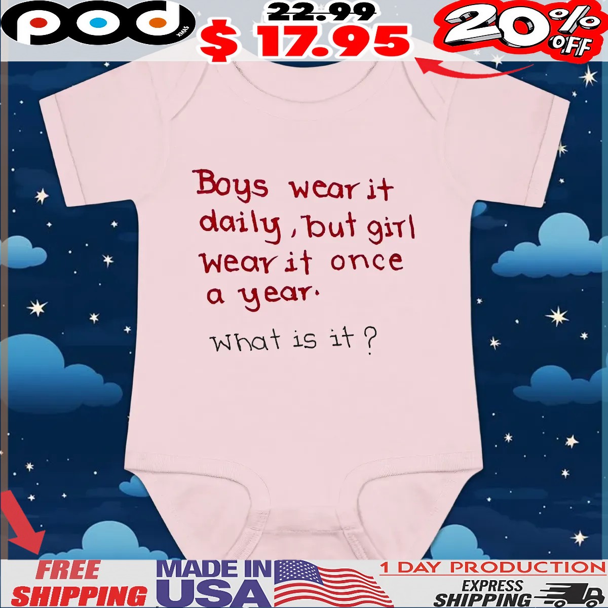Boys Wear It Daily, But Girl Wear It Once A Year What Is It T Shirt