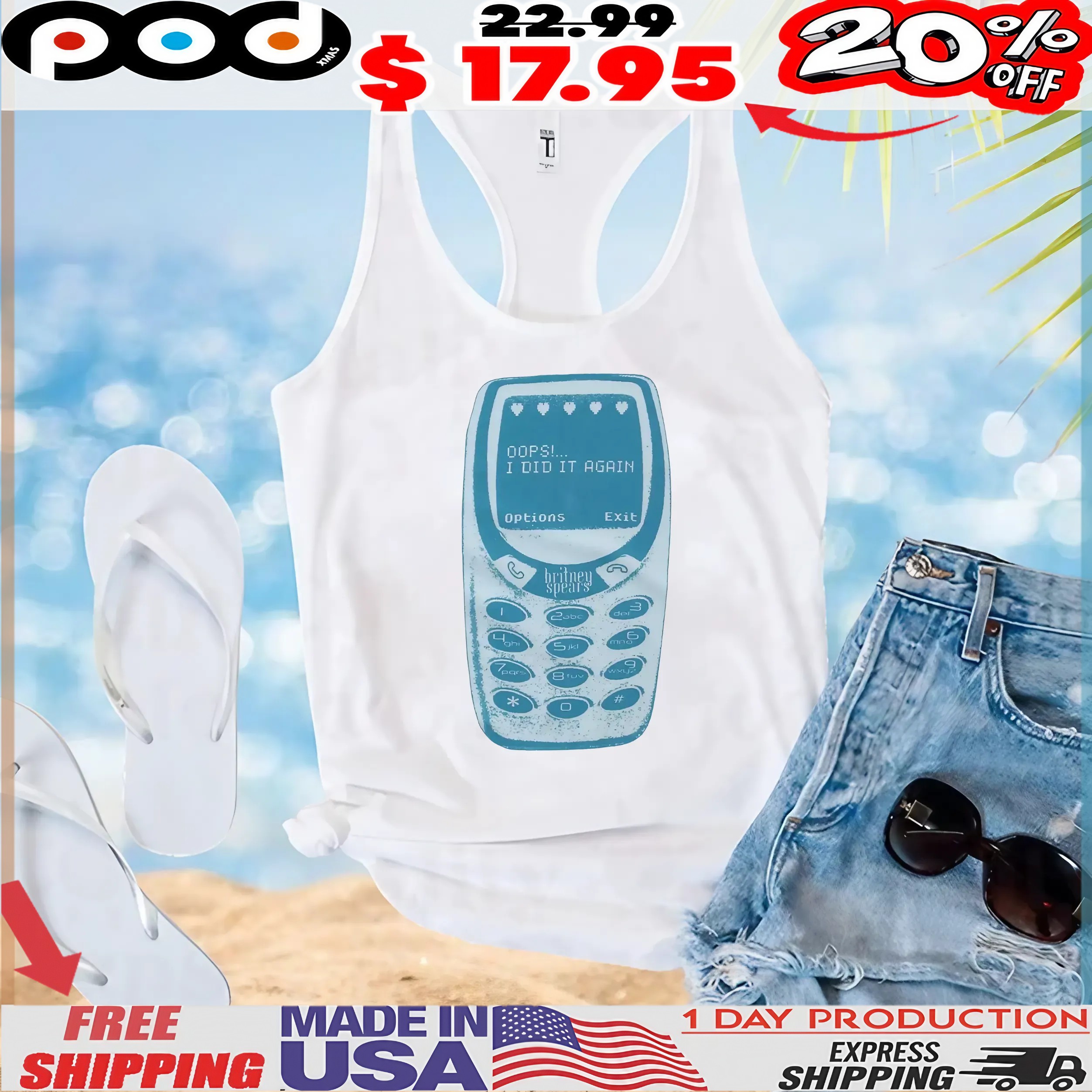 Britney Spears Oops I Did It Again Cell Phone T Shirt