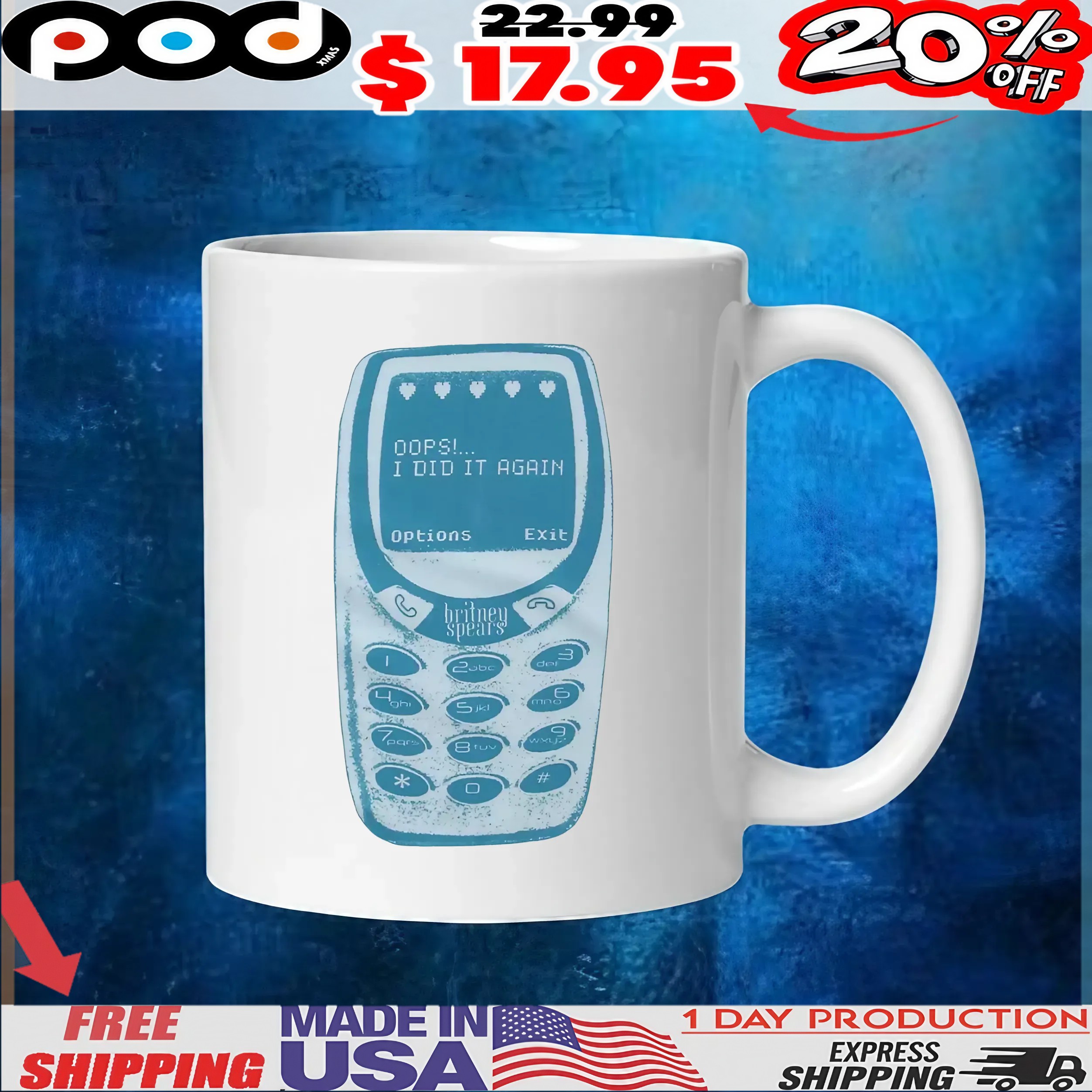 Britney Spears Oops I Did It Again Cell Phone T Shirt