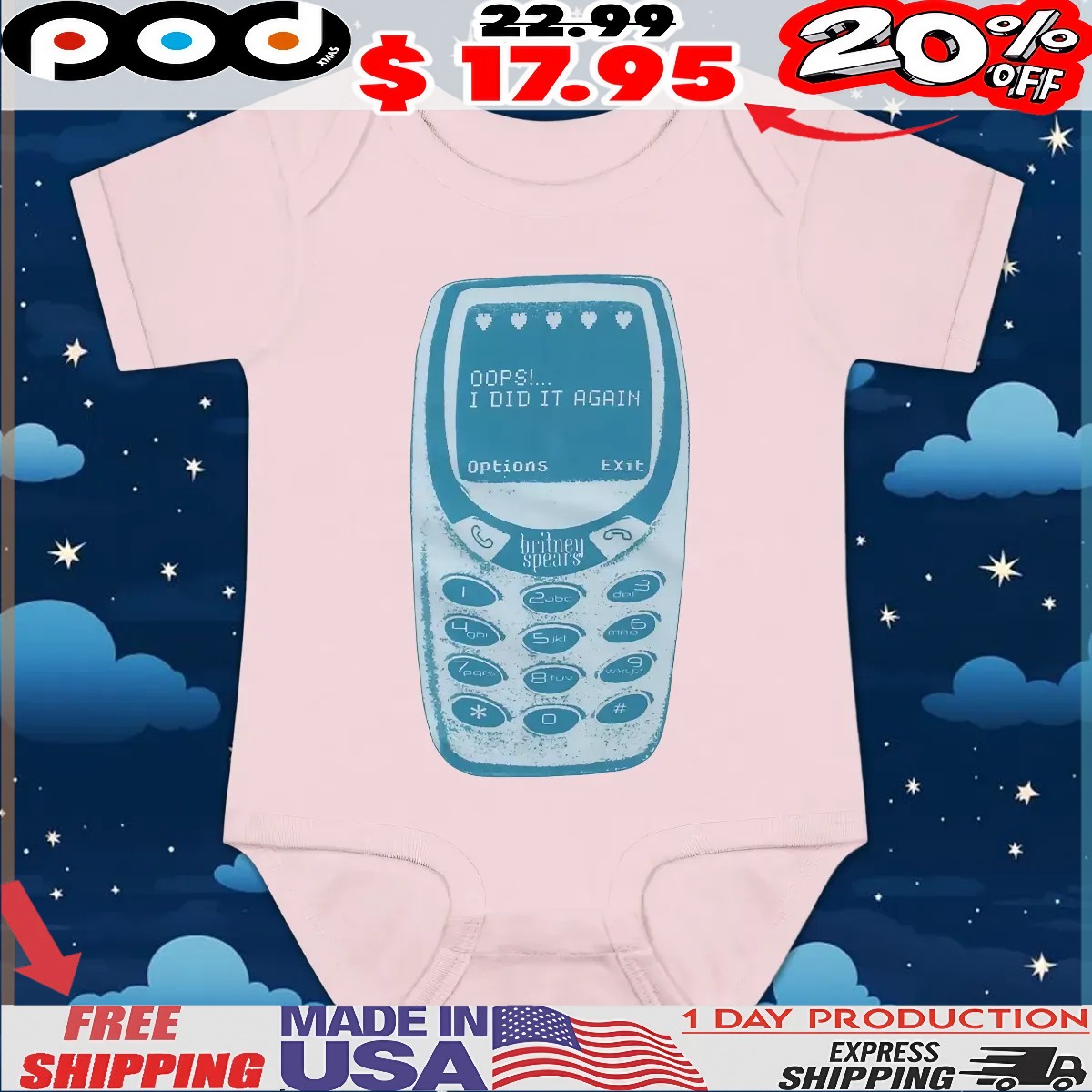 Britney Spears Oops I Did It Again Cell Phone T Shirt