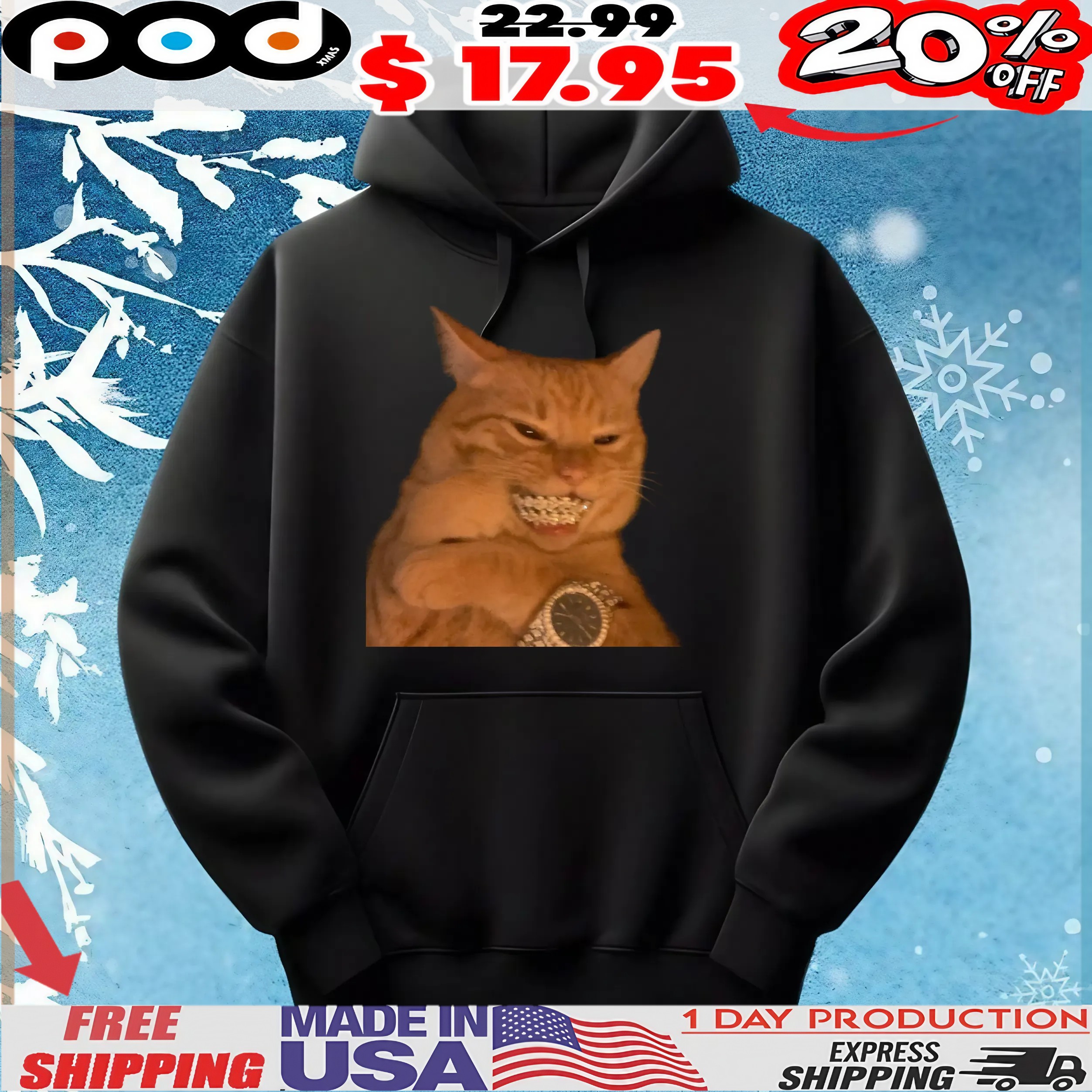 Cat Diamond Grill And Luxury Watch T Shirt