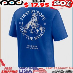 Chelsea First Europe, Now The World Mascot Graphic T Shirt