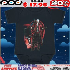 Dante Devil May Cry do Capcom Axe Black Game T Shirt