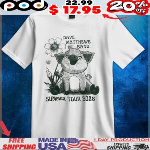 Dave Matthews Band Summer Tour 2025 Cute Pig T Shirt