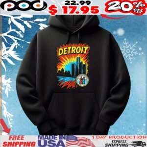 Detroit comic style retro logo t shirt