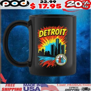 Detroit comic style retro logo t shirt