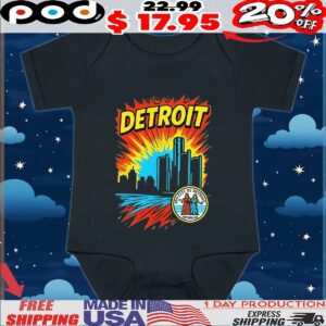 Detroit comic style retro logo t shirt