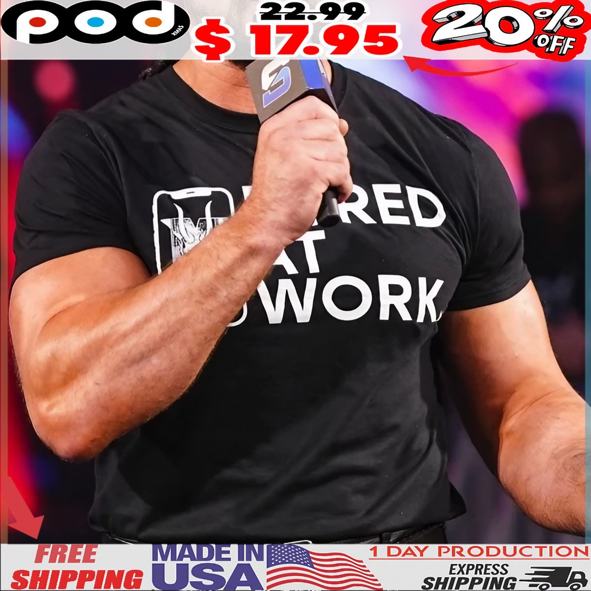 Drew Mcintyre Wearing Bored At Work Wrestlemania T Shirt Drew Mcintyre Wearing Bored At Work Wrestlemania T Shirt