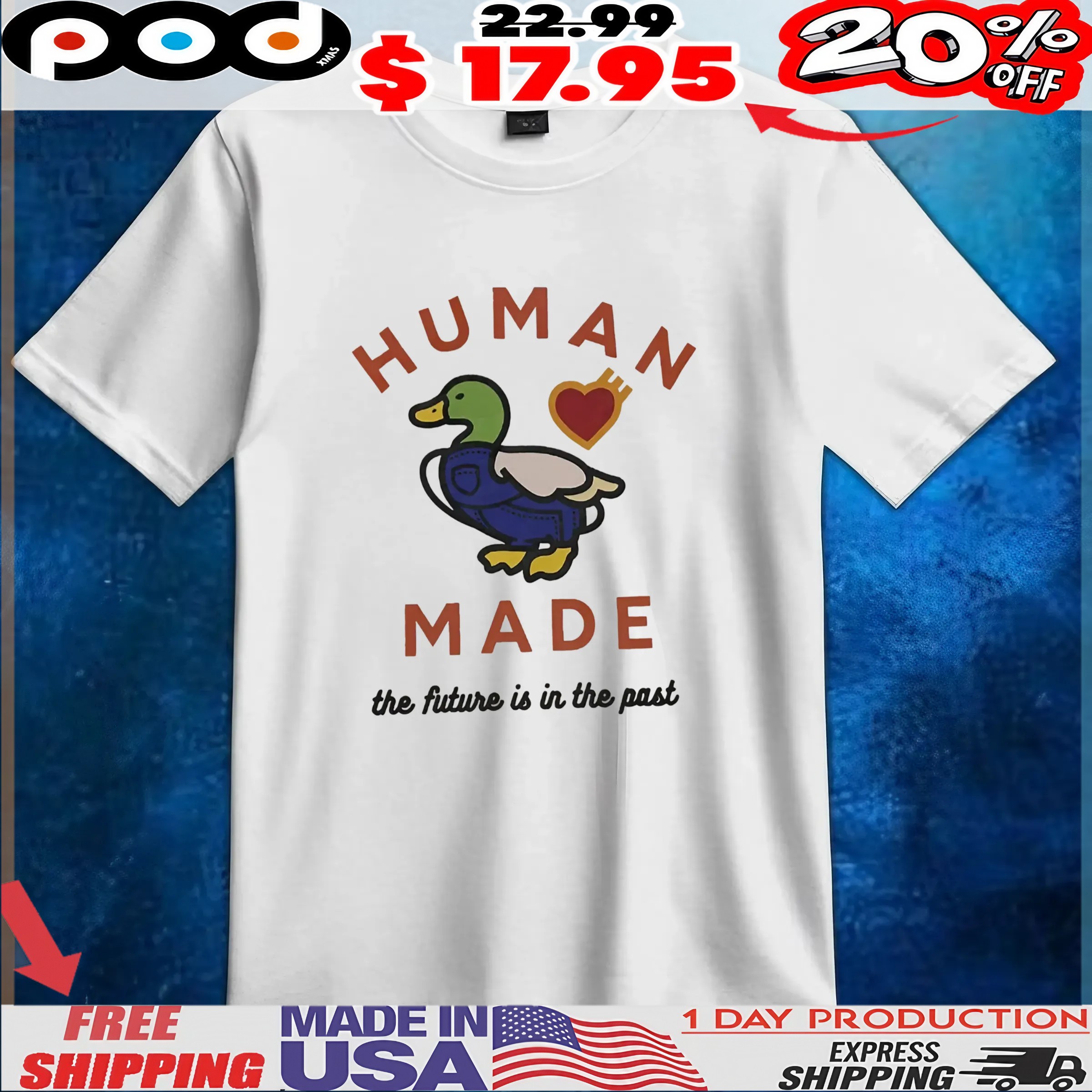 Duck Human Made The Future Is In The Past T Shirt Duck Human Made The Future Is In The Past T Shirt