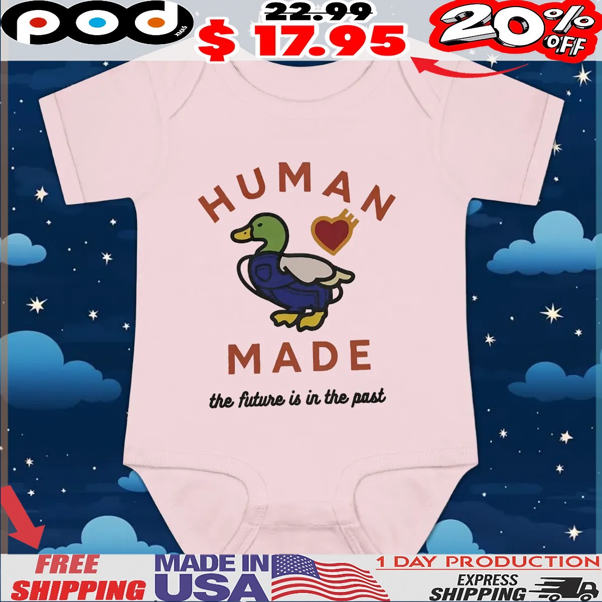 Duck Human Made The Future Is In The Past T Shirt Duck Human Made The Future Is In The Past T Shirt