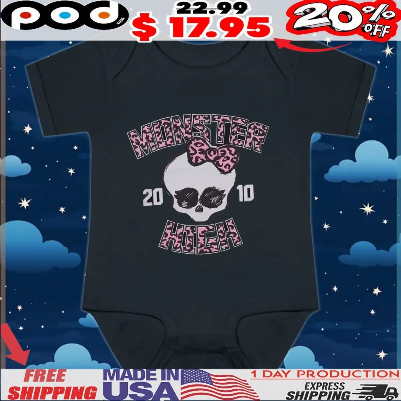 Monster High Leopard Logo 2010 Skull T Shirt