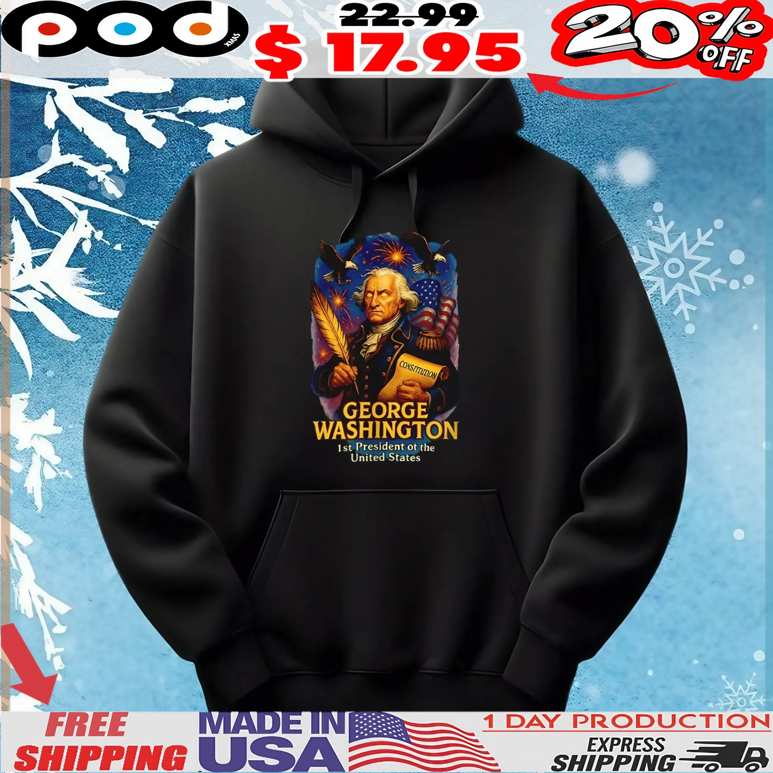 George Washington 1st president of the United States Consmmon t shirt George Washington 1st president of the United States Consmmon t shirt
